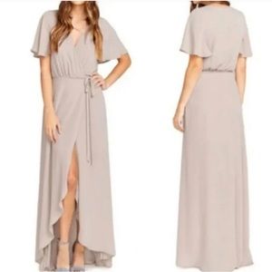 Show Me Your Mumu- Taupe Maxi Wrap Dress (M)